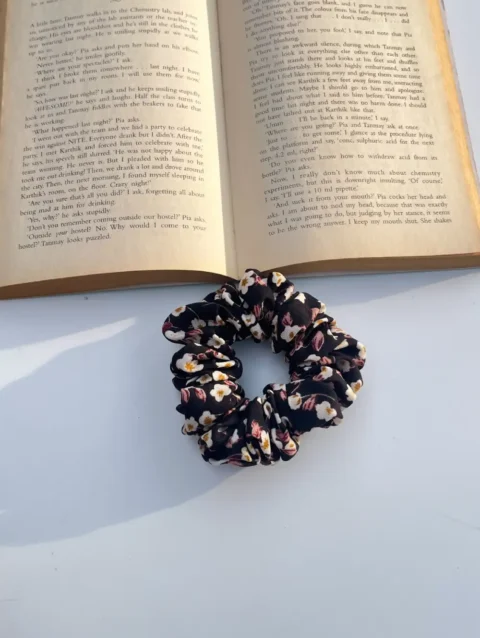 Black Floral XL Scrunchies