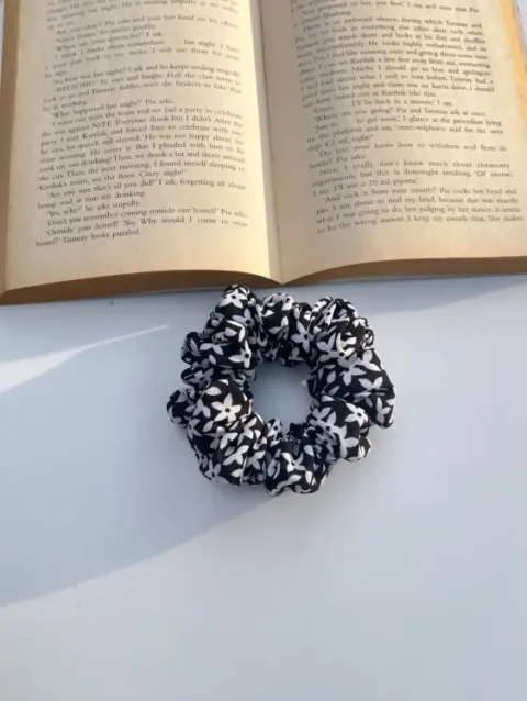Black Floral XL Scrunchies
