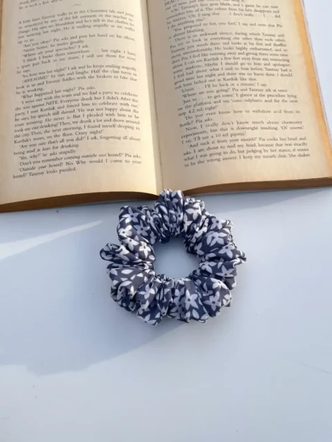 Grey Floral XL Scrunchies