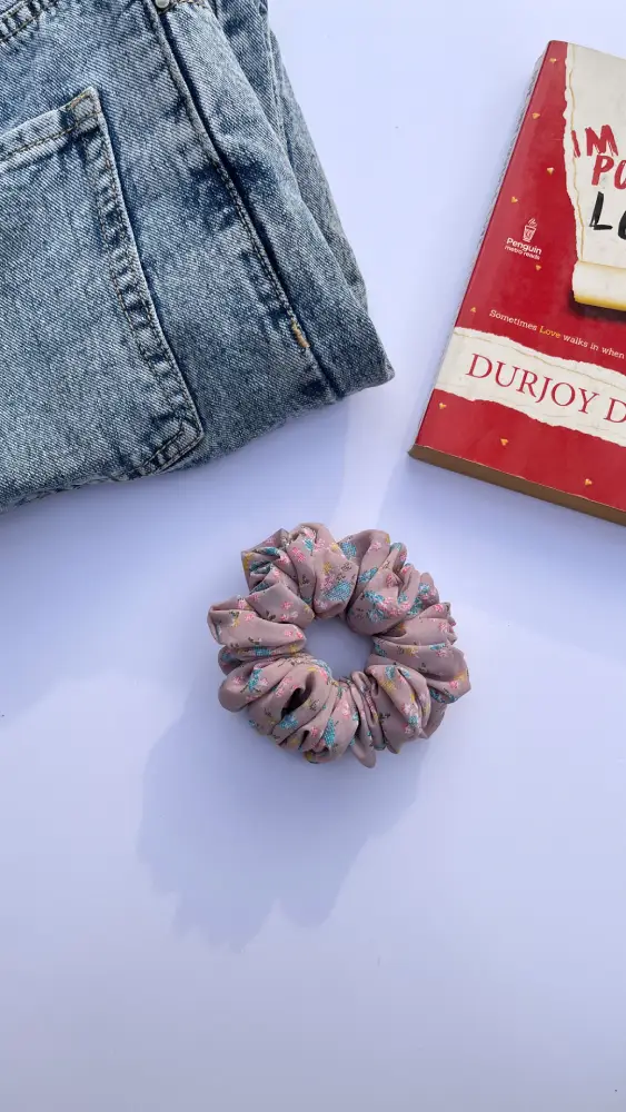 purple beige floral XL scrunchies | Limited edition