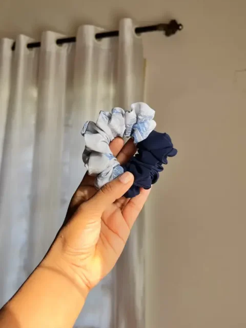 Blue dual color XL scrunchies