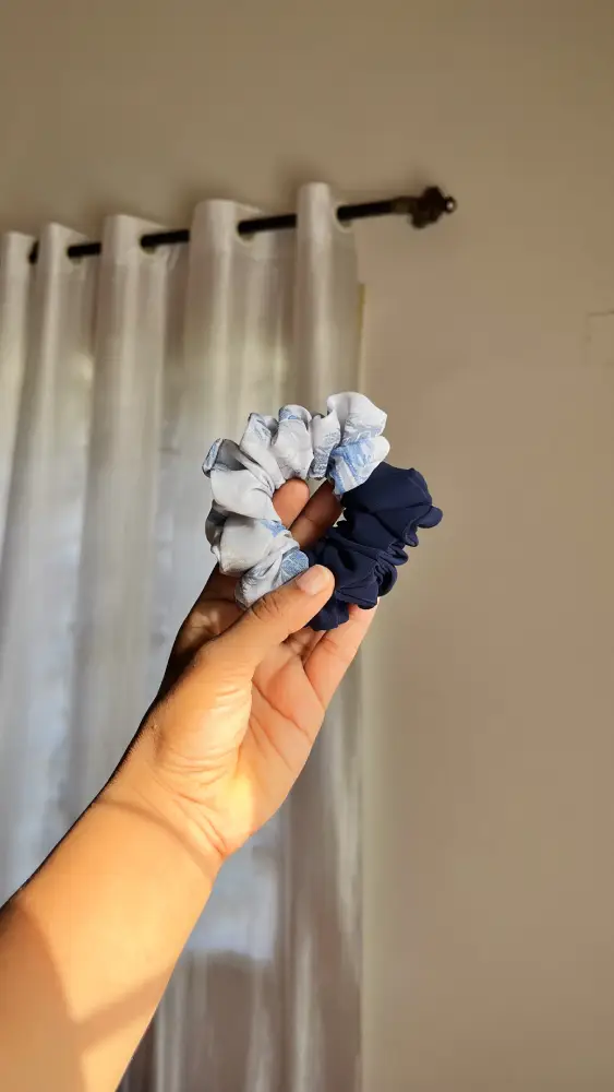 Blue dual color XL scrunchies