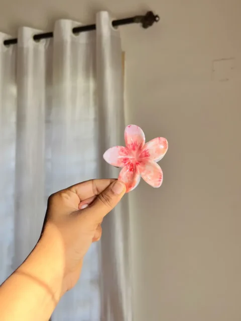 Floral korean hair clutches clips