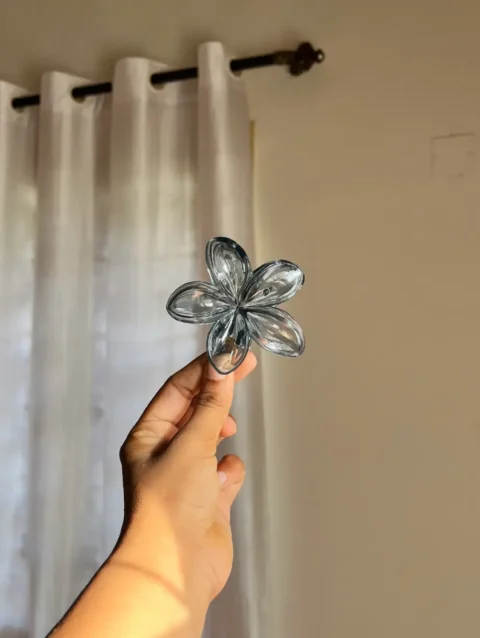 Transparent floral korean hair clutches clips
