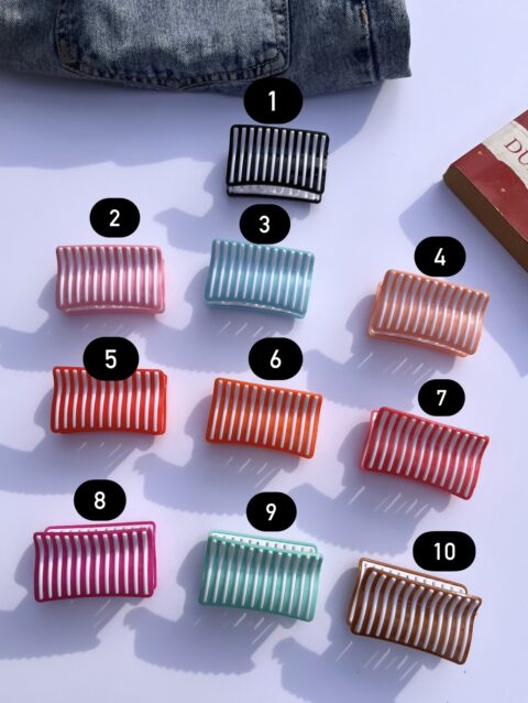 Playful colorful hair clutches clips
