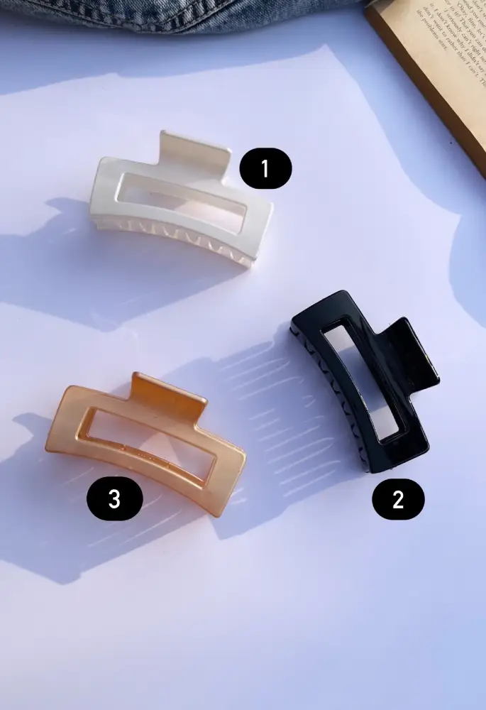 Rectangular hair clutches clips