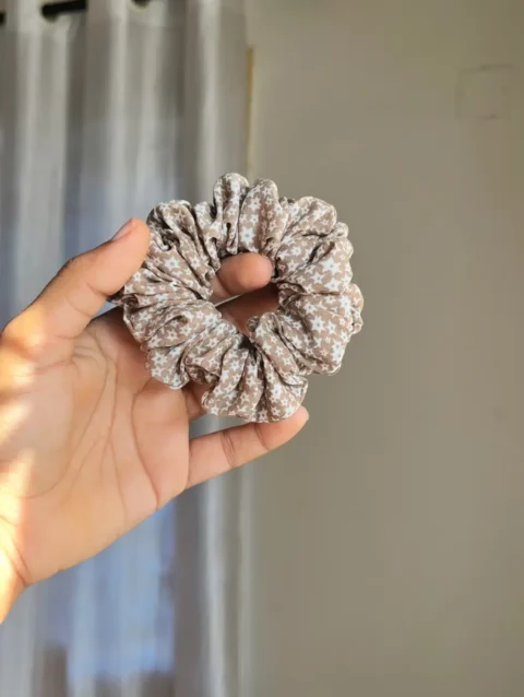 Brown print XL scrunchies