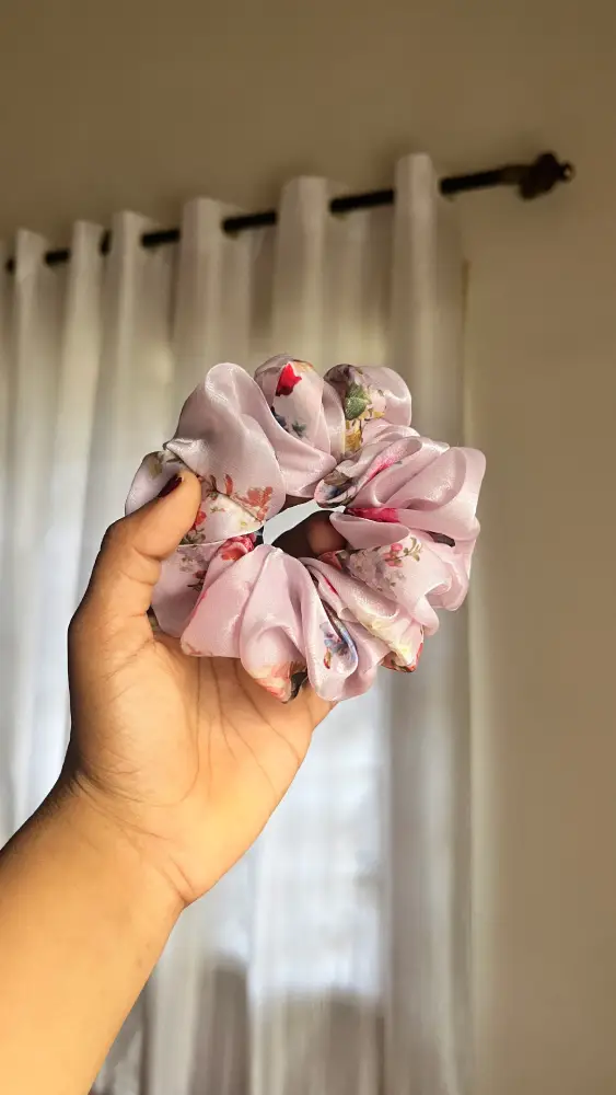 Light Floral Organza Scrunchies