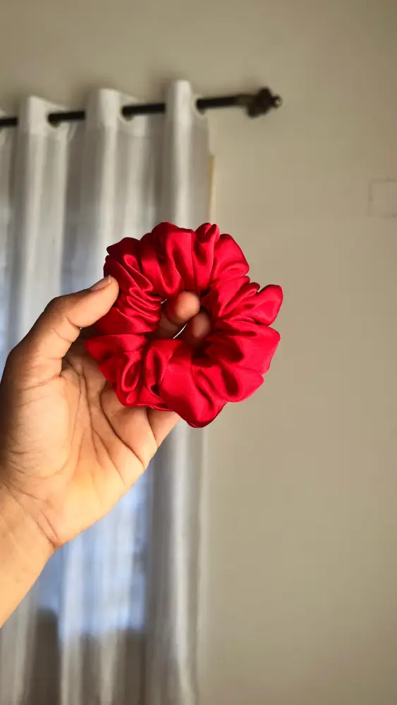 Red satin XL scrunchies