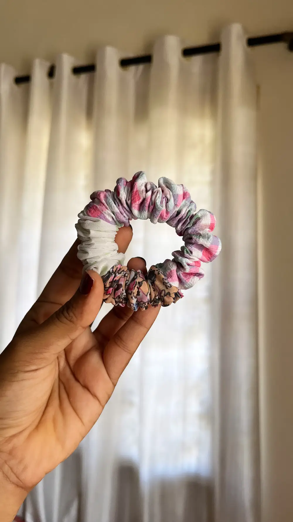 Colorful Unique XS skinny mini scrunchies